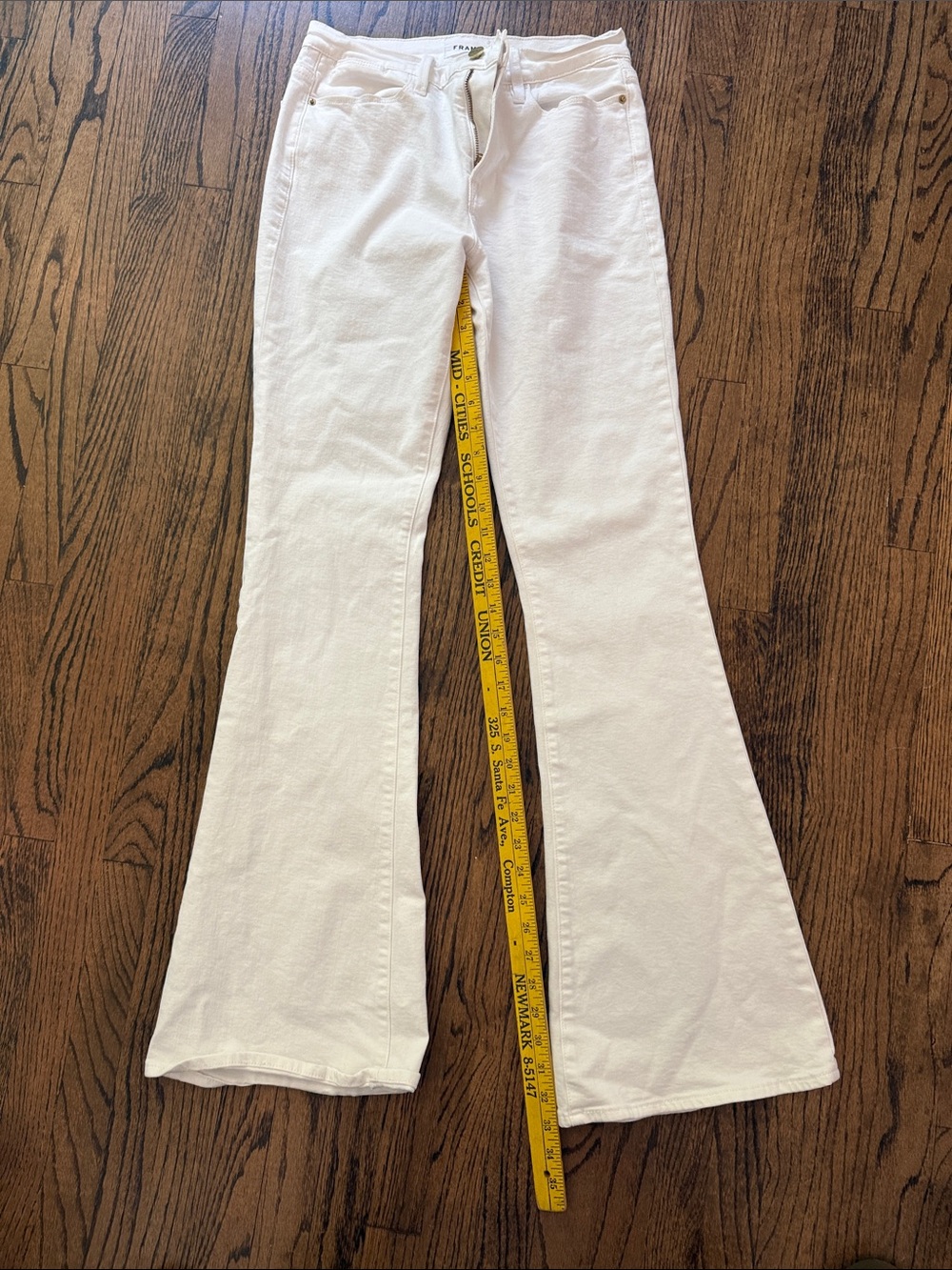 Frame Le High Flare, size 28, Denim White Flare Jeans - high to mid-rise